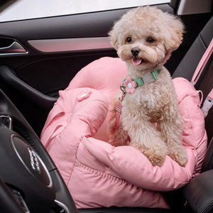 Üretici toptan özel logo pembe lüks taşınabilir taşıyıcı Pet köpek araba koltuğu yatak - Product Image 1