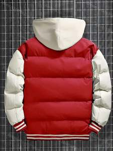 Veste chaude à capuche décontractée pour homme, style color block, manteau matelassé chic pour l'automne et l'hiver - Product Image 3