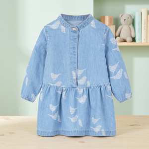 Robe pour filles en coton et polyester imprimé, col mandarin, manches longues, fabrication au Bangladesh, service ODM, service FOB, OEM, en stock, échantillon en 7 jours - Product Image 3