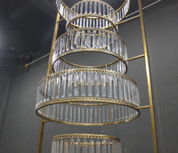 Chandelier rond en acrylique brillant, produit de luxe, de style européen, grands fonds pour décoration de scène de mariage