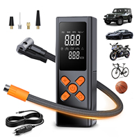 Compresseur d'air numérique intelligent pour pneus de voiture, gonfleur portable avec moniteur de pression, pompe et lumière d'urgence facile à utiliser