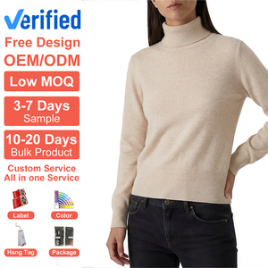 Fabricante de Suéteres de Punto Personalizados OEM/ODM para <span class=keywords><strong>Mujer</strong></span>, <span class=keywords><strong>Cuello</strong></span> <span class=keywords><strong>Alto</strong></span>, Corte Ajustado, Mezcla de Cachemira, Clásico, Minimalista, Manga Larga - Product Image 1