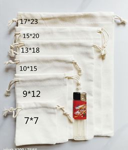 Hot Sale Custom Logo Cotton Size Beige Necklace Jewelry <b>Drawstring</b> Bag Gift Storage Packaging Dustproof Cotton Bag - Product Image 4