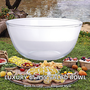 Tazón Grande de Vidrio Desechable Hecho a Mano con Borde Dorado, Juego de Vajilla para Cena, Regalo de Navidad, ZF Global Export - Product Image 2