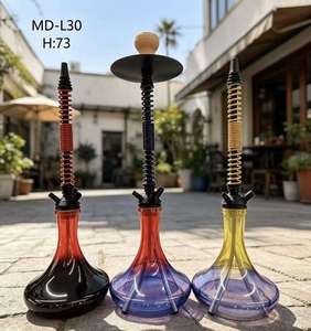 Gradient Glass <b>Hookah</b> Set Spring Shaft Water <b>Pipe</b> Multi Color Shisha Kit Modern Portable Design - Product Image 5