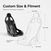 Siège de course personnalisé en carbone 3K Twill brillant, léger, ergonomique, pour simulateur automobile professionnel