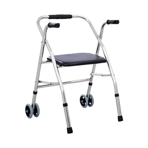 Huahai Stainless Steel <b>Walker</b> With 5-Level Height Adjustment For <b>Elderly</b> And Disabled Mobility Aid - Product Image 2