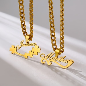 Collana con nome personalizzato collana cubana in acciaio inossidabile placcato oro collana regalo personalizzata <span class=keywords><strong>per</strong></span> le ragazze - Product Image 3
