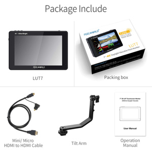 FEELWORLD LUT7 7Inch 2200nits 3D LUT Touch Screen Camera <strong>Monitor</strong> 4K <strong>HDMI</strong> <strong>Input</strong>/<strong>Output</strong> Waveform VectorScope Dslr Field <strong>Monitor</strong> - Product Image 6