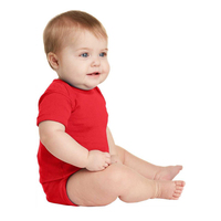 Großhandel Baby Strampler Personalisierbar DIY Logo Kurzarm 100% Baumwolle Uni Stoff Babykleidung