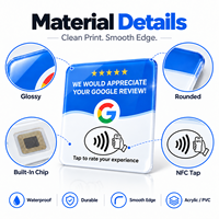 Écran d'affichage tactile personnalisé en acrylique imprimé avec code QR RFID/NFC, support adhésif, étanche/résistant aux intempéries, compatible puce NTAG213
