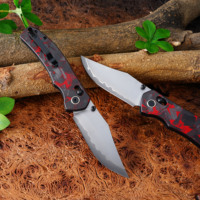 GT-T0042-6 Anpassbares Rotes Carbonfaser-Griff Klappmesser VG-10 Hochhärte Taktisches Messer