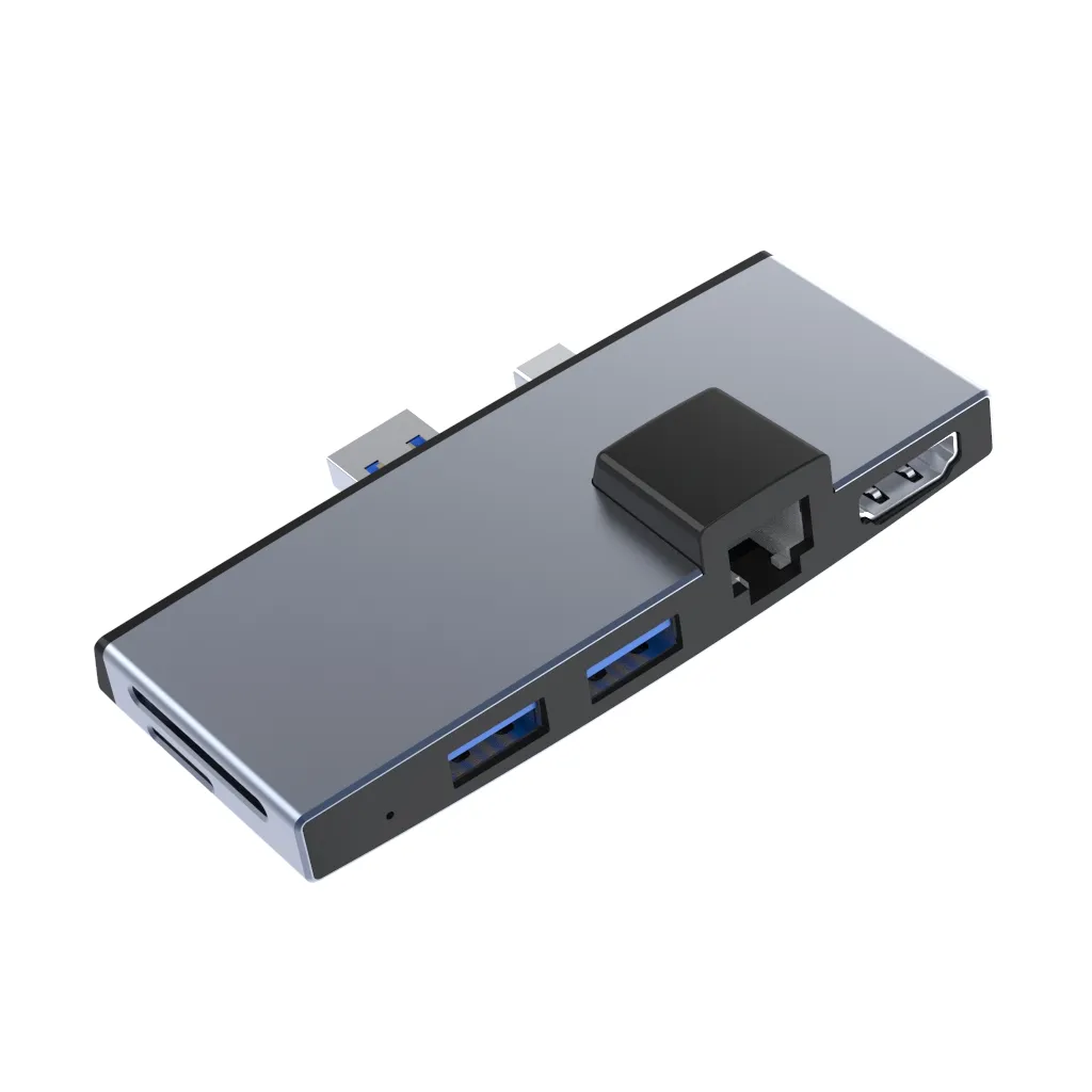 Multifunctionele Mini Dp Poort 2 Port Usb Hub Kaartlezer Hub Voor Surface Pro