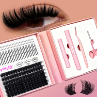 Kit d'Extension de Cils DIY en Vrac Pré-Coupés Prix Usine, Kit de Cils en Grappes de Vison Marque Privée
