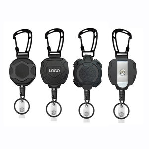 Wholesale Custom Logo Multi‑Style Heavy‑Duty Rugged Retractable Badge Reel, Carabiner Key Ring With Metal Belt <b>Clip</b> for Outdoor - Product Image 1