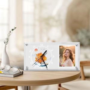 Reloj de Vidrio con Marco de Fotos Personalizado con Impresión por Transferencia Térmica, Diseños Creativos DIY, Regalos de Cumpleaños y Decoración del Hogar - Product Image 5