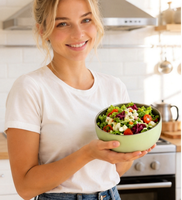 Bol à salade portable en gros avec couvercle magnétique, récipient à sauce, double joint sous vide, en acier inoxydable, sans BPA, boîte à lunch anti-fuite