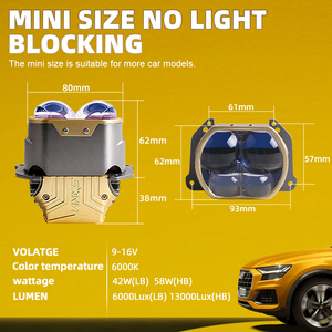 Lente de Proyector LED L400S Usada de Alto Brillo para Reequipamiento/Actualización de Automóviles, 6000K, 12V, Ajuste Universal Fácil - Product Image 5