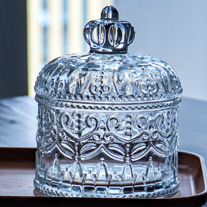 Piccola <span class=keywords><strong>Ciotola</strong></span> in <span class=keywords><strong>Vetro</strong></span> con Coperchio <span class=keywords><strong>Trasparente</strong></span> Vintage Barattolo in <span class=keywords><strong>Vetro</strong></span> per Conservazione Alimenti Barattolo in <span class=keywords><strong>Vetro</strong></span> per Caramelle - Product Image 5