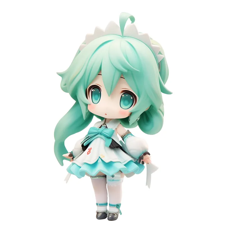 green cute girl Anime character PVC plastic injection toy custom art toy figure pvc 3d toy