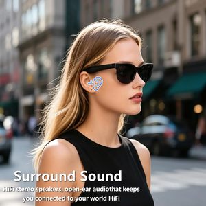 Wireless Headset LED Indicator Mic Noise Reduction Sunglasses for Driving Cycling Sports <b>Speaker</b>-Smart Glasses - Product Image 4