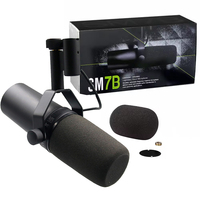 Microphone dynamique filaire SM7B, micro XLR en métal à directivité cardioïde avec réduction du bruit pour podcast, conférence et studio