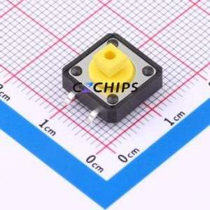 TS-1094TB-B2D2-T-Y Tactile Switch SMD-4P,12x12mm Switch 1.8N Vertical Mount 12mm 12mm - Product Image 1