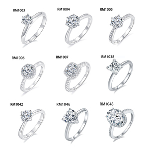 Starsgem Preço De Atacado <span class=keywords><strong>Moissanite</strong></span> Diamante <span class=keywords><strong>D</strong></span> Cor S925 Sterling Silver Banhado A Ouro Anel De Noivado - Product Image 1
