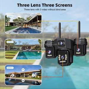 Уличная Wi-Fi IP-камера Hongnaer 15 МП с двусторонней аудиосвязью, PTZ, HiEasy, 3 объектива, 360°, для умного дома, Wi-Fi, видеонаблюдение, CCTV - Product Image 3