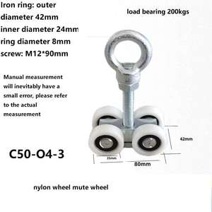 Songyin Kunshen 42mm de large 400kgs acier porte tournante battante porte coulissante roulette O boulon roue 50x43mm piste Design moderne - Product Image 4