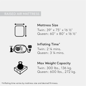 Matelas Gonflable en PVC avec Pompe Électrique Intégrée, Taille Double, Hauteur de Lit 16,5 Pouces, Capacité de Charge 300 LB - Product Image 6