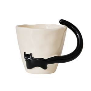 Taza Minimalista con Diseño de Gato, Linda Taza de Cerámica para Desayuno, Taza Personalizada para Beber, Regalo de Recuerdo - Product Image 5