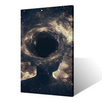Arte de Pared en Lienzo con Diseño de Agujero Negro Surrealista, Silueta Humana, Galaxia, Nebulosa, Impresiones Artísticas Cósmicas Modernas para Decoración del Hogar