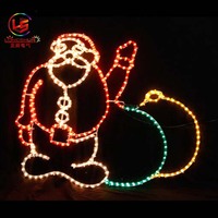 Lámpara LED 2D Animada de Santa Claus de Zhongshan Longshine, Modelo Grande para Decoración de Exteriores