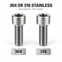 Vis à tête cylindrique en acier inoxydable 304 316 DIN912 ISO4762 personnalisée pour l'automatisation des machines et équipements