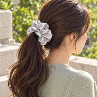 Serre-tête coréen simple et élégant à pois en peluche ondulée, personnalisable en couleur et en tissu, fait main pour femme