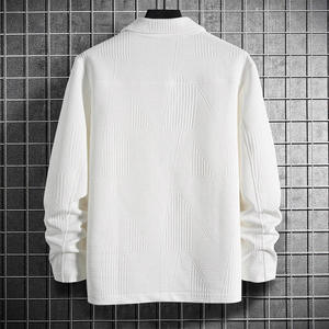 Chaqueta de Jacquard de un Solo Pecho para Hombre, Estilo Europeo Americano, Diseño de Parches de Color Sólido, Solapa Casual, Transpirable, con Dobladillo Redondo - Product Image 1