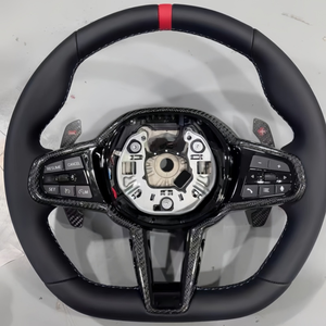 Pour <span class=keywords><strong>BMW</strong></span> Série 5 6 7 8 X2 X3 X4 X5 X6 X7 Volant sport en fibre de carbone à fond plat en cuir suédé compatible 320i M6 M5 - Product Image 5