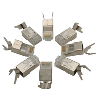 Connecteurs RJ45 Cat7 modulaires blindés SFTP moulés en PC+Cuivre de haute qualité, 8p8c, 100 pièces par boîte