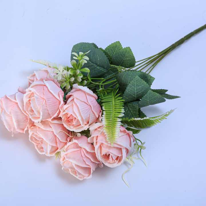 7 head artificial flowers decor wedding Hand bouquet fake roses bouquet