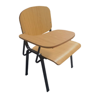 Mobilier éducatif Chaise d'étudiant en contreplaqué avec bras de tablette d'écriture Chaise d'école de formation à l'esquisse en bois
