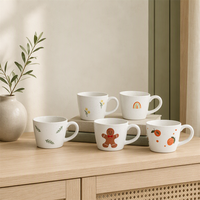 Tasses illustrées peintes à la main SWT : des couleurs ludiques pour des moments de cuisine européens et américains au quotidien