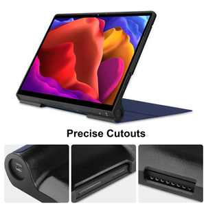 Étui pour tablette en cuir PU simple ultra-fin à trois volets avec protection parfaite pour <span class=keywords><strong>Yoga</strong></span> <span class=keywords><strong>Pad</strong></span> <span class=keywords><strong>Pro</strong></span> <span class=keywords><strong>13</strong></span> pouces YT K606F - Product Image 2