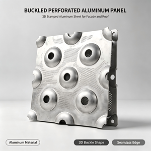 Panneau de toiture en aluminium 3D, tôle perforée à plis, revêtement métallique décoratif pour hall d'exposition et centre commercial - Product Image 1