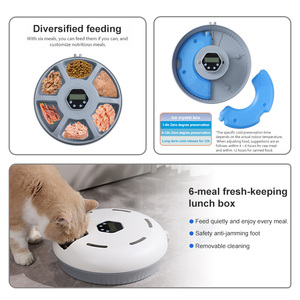 6 Bữa Ăn Tự Động Mèo Trung Chuyển Con Chó Thực Phẩm Dispenser Pet Thực Phẩm Tươi Lạnh Container Với 2 Nước Đá Gói Thông Minh Lập Trình Hẹn Giờ - Product Image 4