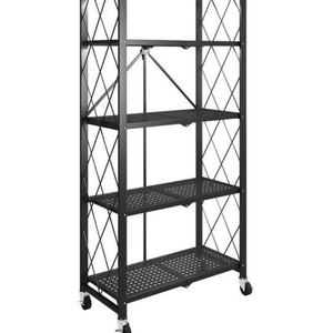 Home Use No-Installation Folding Multi-Tier Multi-Purpose Snack Floor-Standing <strong>Microwave</strong> Oven Mobile Balcony Kitchen <strong>Storage</strong> - Product Image 4