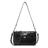 Échantillons Gratuits Disponibles – Sacs Mini Carrés Noirs en Cuir Véritable Texturé Huilé pour Femmes, Idéaux pour un Usage Quotidien (OEM/ODM)