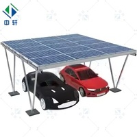 Système de montage de carport solaire de type W personnalisé, structure de stationnement photovoltaïque moderne en aluminium pour toits commerciaux et parkings au sol