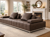 Canapé modulaire moderne avec design à profil bas, assise profonde confortable, sièges luxueux rembourrés en tissu moelleux pour salon et maison