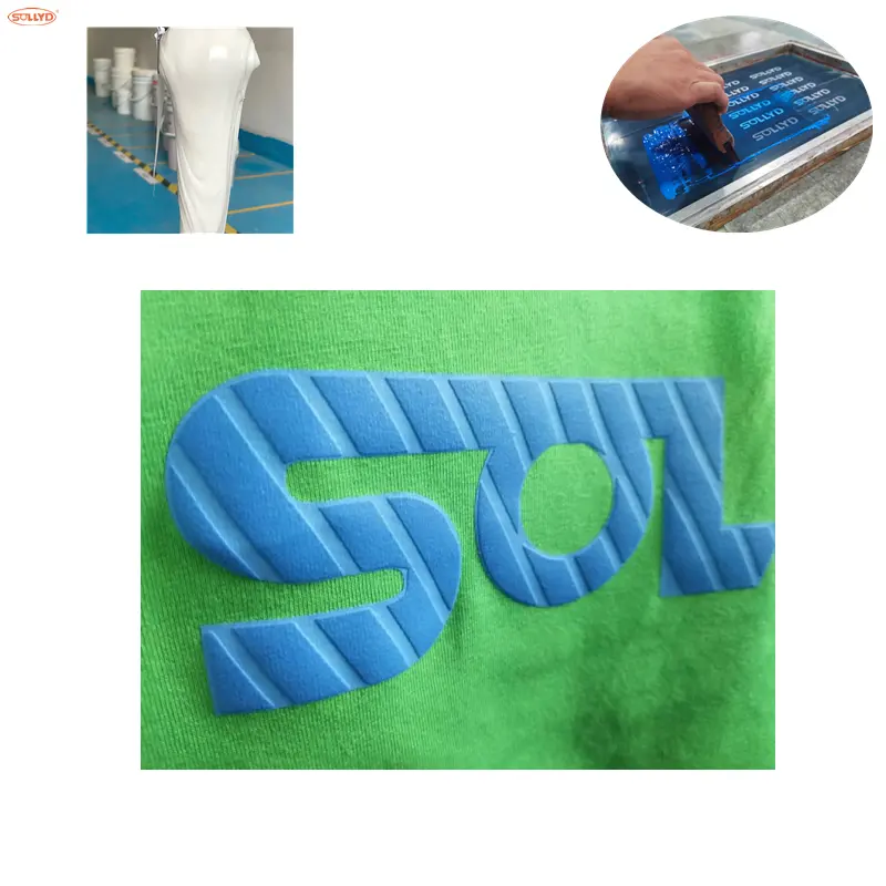 SOLLYD Nhà Sản Xuất Foaming Puff Waterbased Ink Clear/White Paste Cao Su <span class=keywords><strong>Mực</strong></span> <span class=keywords><strong>In</strong></span> Màn Hình Ink Paste Đối Với Dệt May